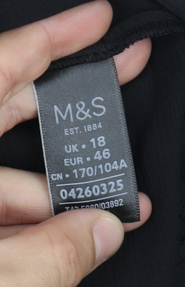 Marks & Spencer Black Blouse Women UK 18