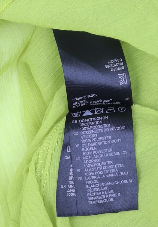 H&M Green Tunic Blouse with Sequins - Size 12