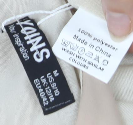 Yoins Beige A-Line Dress with Lace Accents, Size M