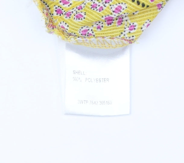 TEMT Women's Yellow Floral Bohemian Cropped Blouse