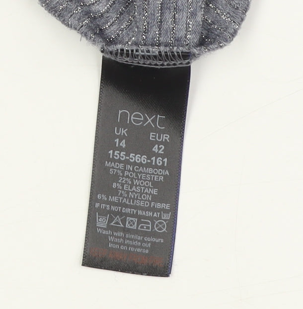 Next Women's Grey Long Sleeve Top Size 14