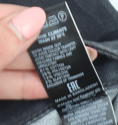 Marks & Spencer Grey Studded Straight Jeans, Size 8