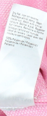 Brand and care label for River Island Pink Geometric High Neck Blouse, size 8