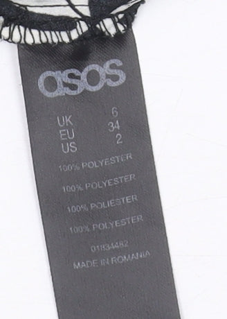 ASOS Women's Black & White Geometric Joggers, Size 6