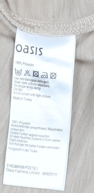 Oasis Women's Beige Coatigan, Size S, Relaxed Fit Casual Long