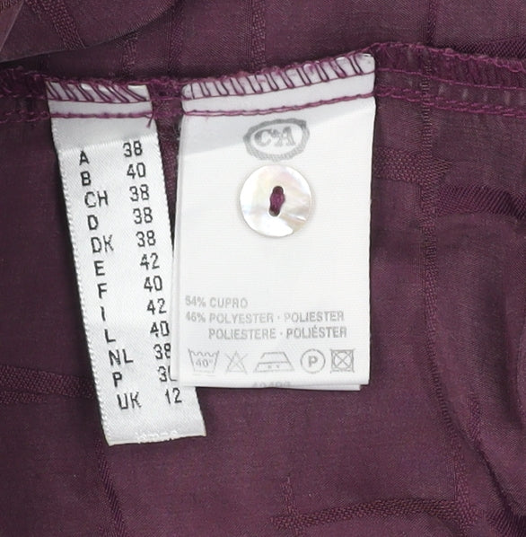 C&A Purple Button-Up Shirt Women's Size 12