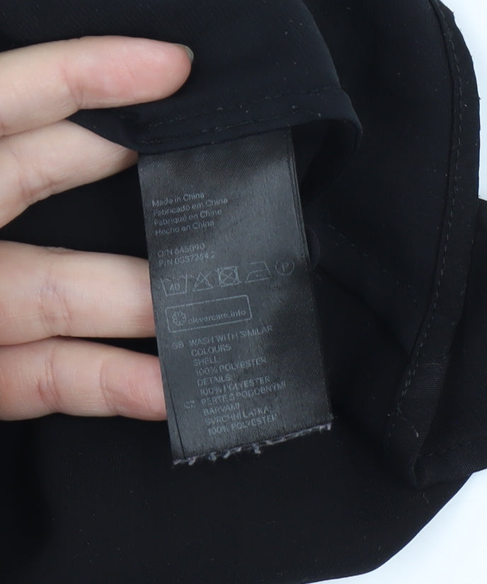 H&M Women's Black Sleeveless Tie Neck Blouse, Size 6