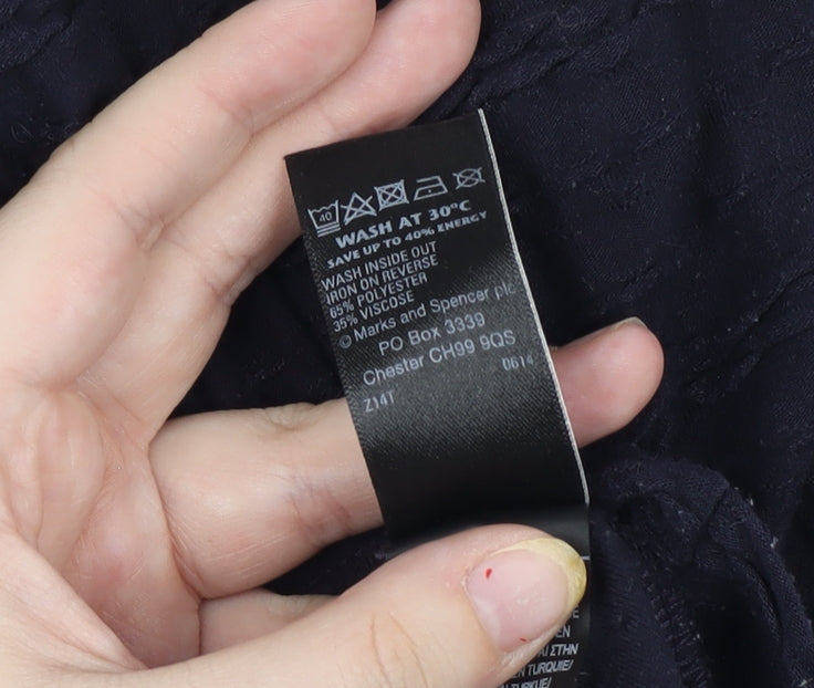 Marks & Spencer Black Scoop Neck T-Shirt Size 8