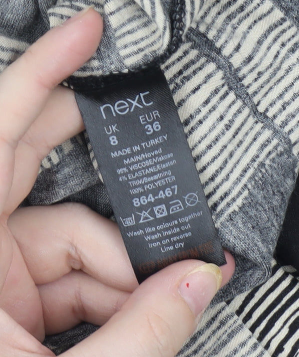 Next Women's Black Geometric Tank Top Size 8 Regular