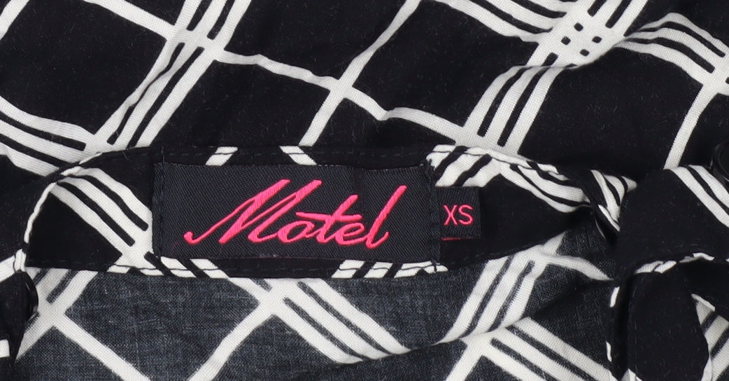 Motel Rocks Women's Black Check Tie Dress XS