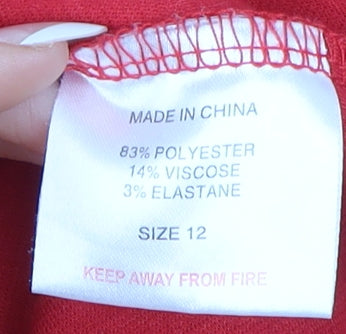 Store Twenty One Women's Red Puff Sleeve Knit Dress