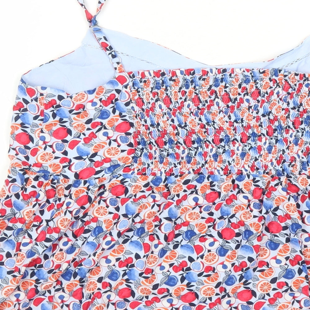Marks & Spencer Womens Multicoloured Geometric Viscose Camisole Tank Size 14 Round Neck - Fruit Pattern