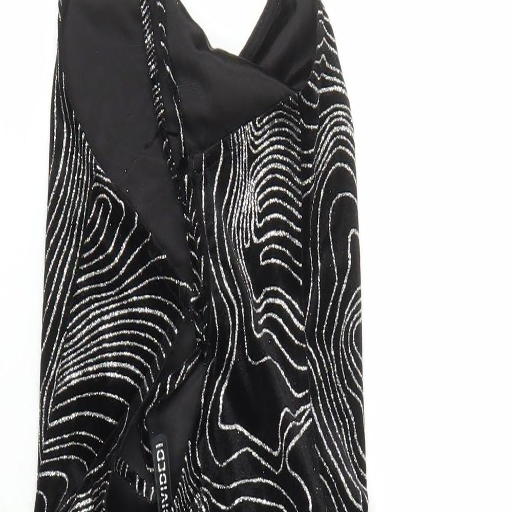 Divided by H&M Womens Black Geometric Polyester Bodycon Size S Cowl Neck Pullover - Glitter Effect