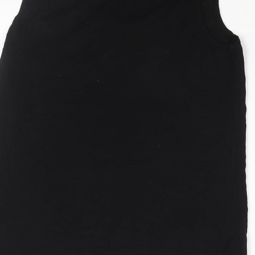 Warehouse Womens Black Polyester Camisole Blouse Size 10 Scoop Neck - Pocket Detail