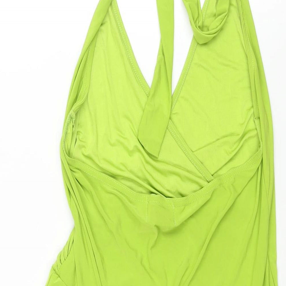 ASOS Womens Green Polyester Camisole Blouse Size 10 Halter - Layered Frill