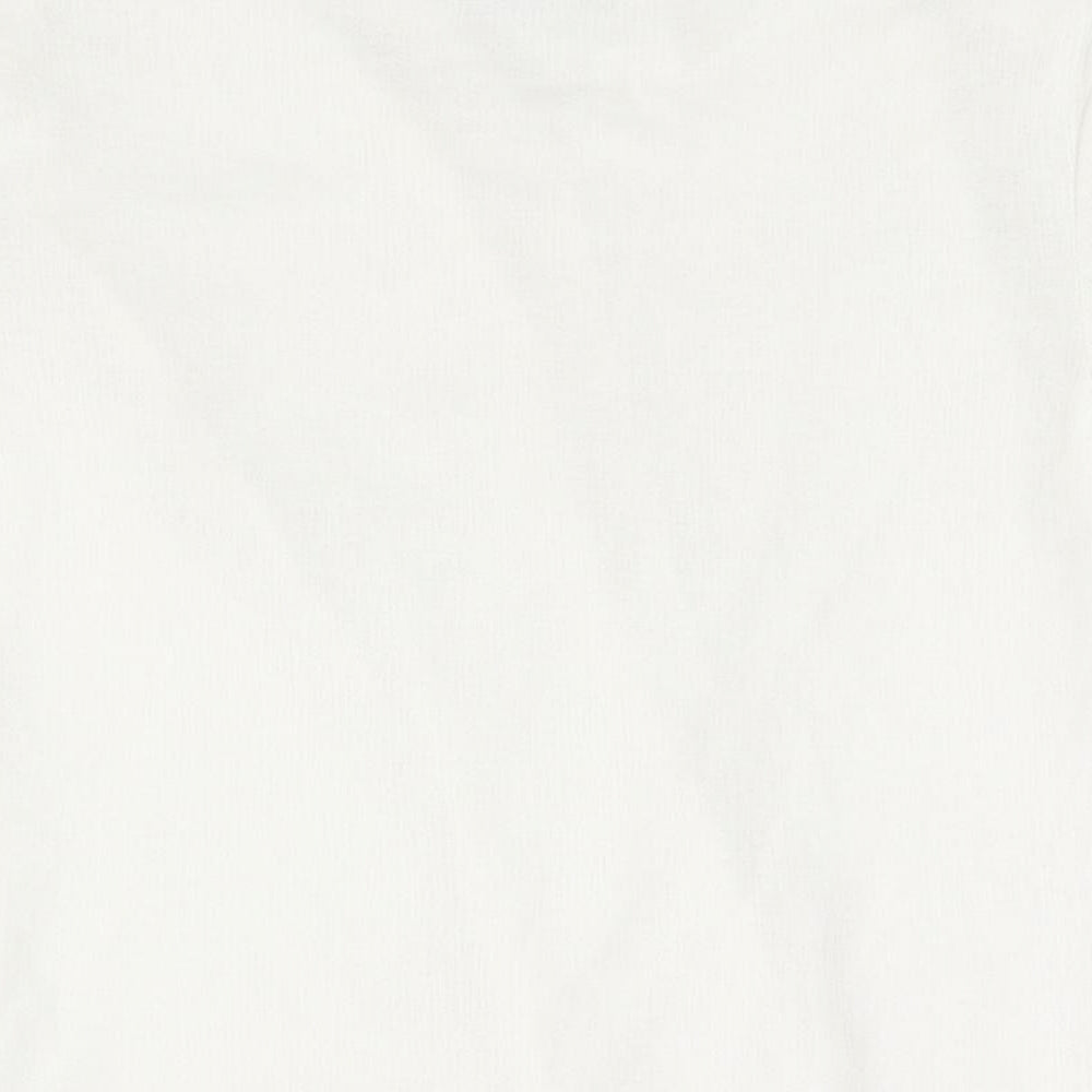 Zara Womens White Polyester Basic Blouse Size S V-Neck