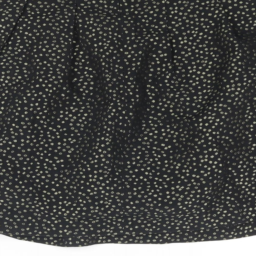 Pimkie Womens Black Polka Dot Polyester A-Line Skirt Size 6 Zip