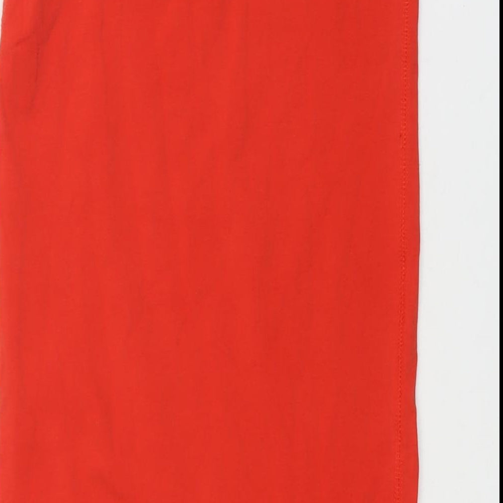 River Island Womens Red Cotton Straight & Pencil Skirt Size 8