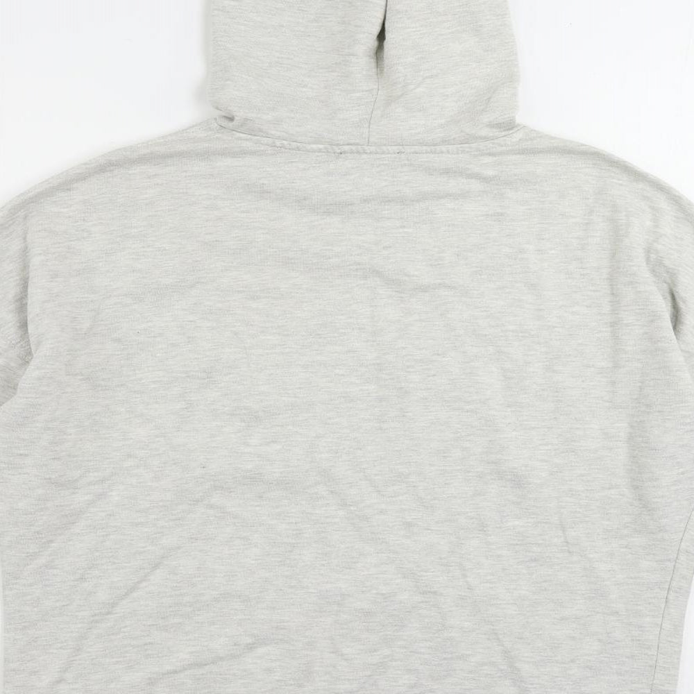 New Look Womens Grey Cotton Pullover Hoodie Size S Pullover - Oversized