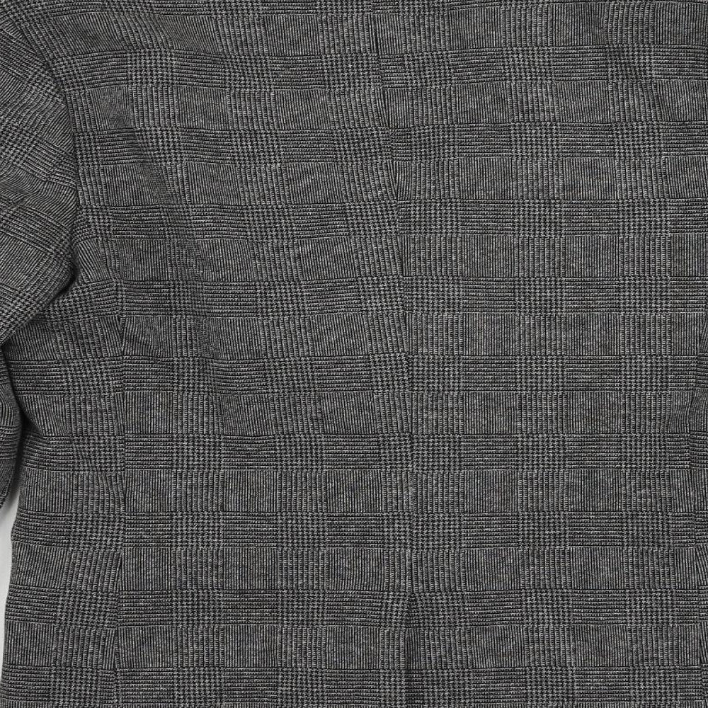 River Island Mens Grey Plaid Polyester Jacket Blazer Size 40 Regular