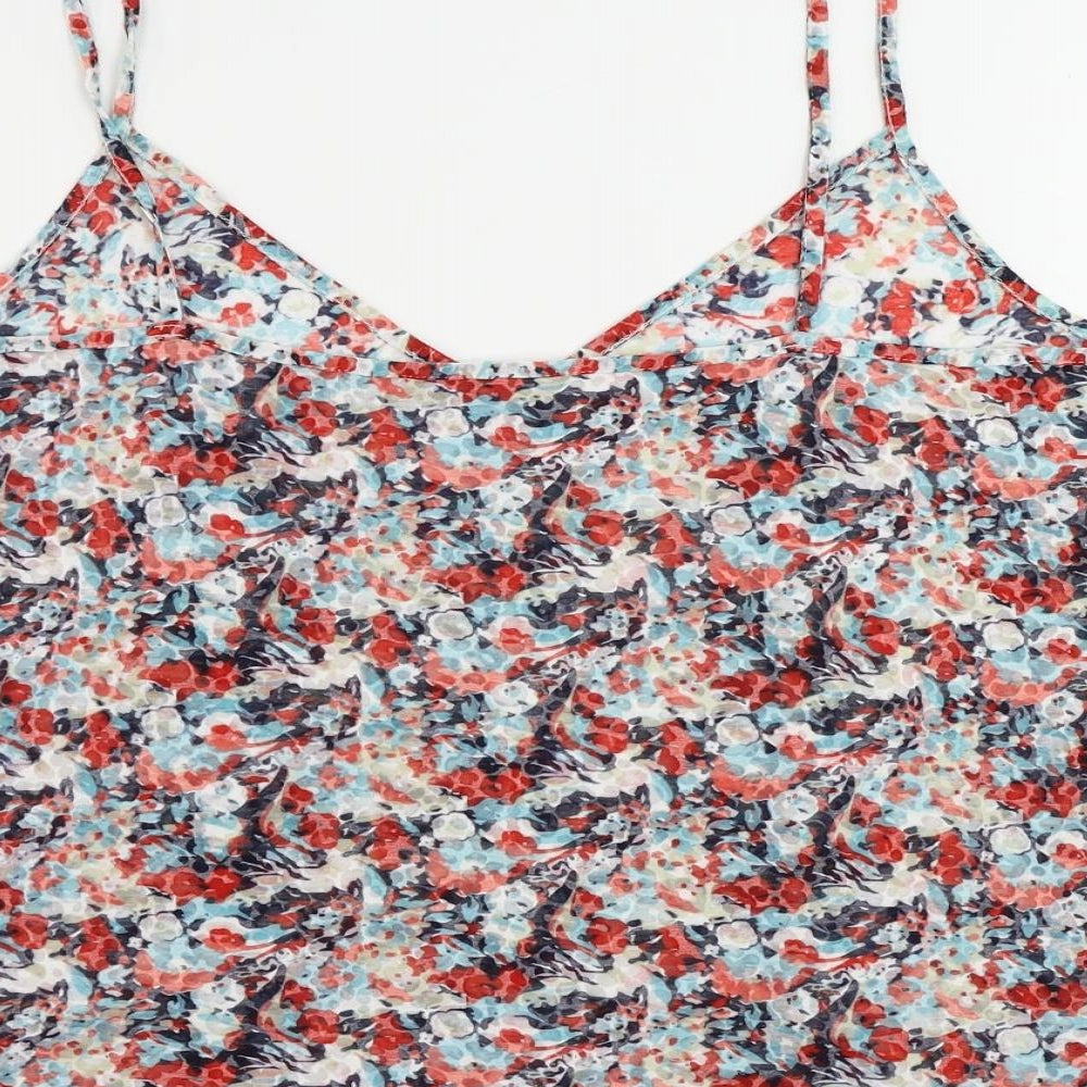 Per Una Womens Multicoloured Floral Polyester Camisole Tank Size 20 V-Neck