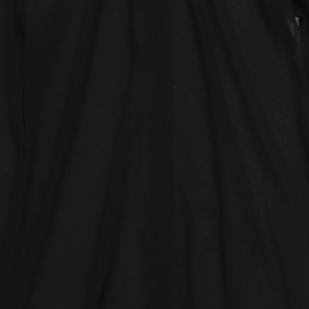 H&M Womens Black Polyester Shirt Dress Size 6 Collared Button