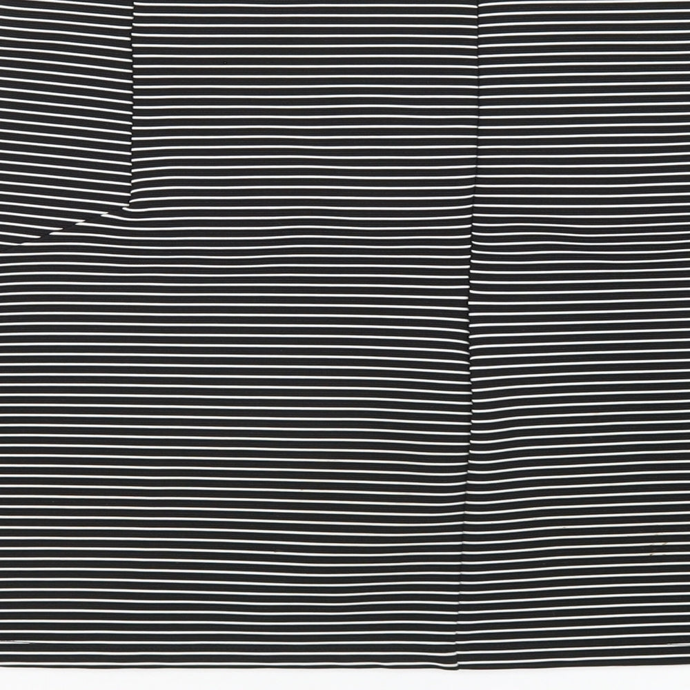 Topshop Womens Black Striped Polyester A-Line Skirt Size 12 Zip