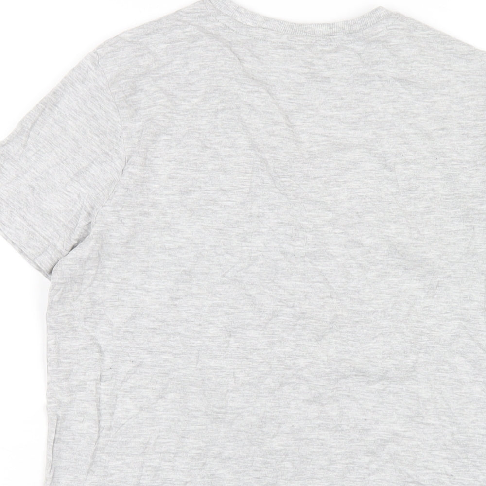 Marks & Spencer Boys Grey Cotton Basic T-Shirt Size 10-11 Years Round Neck Pullover