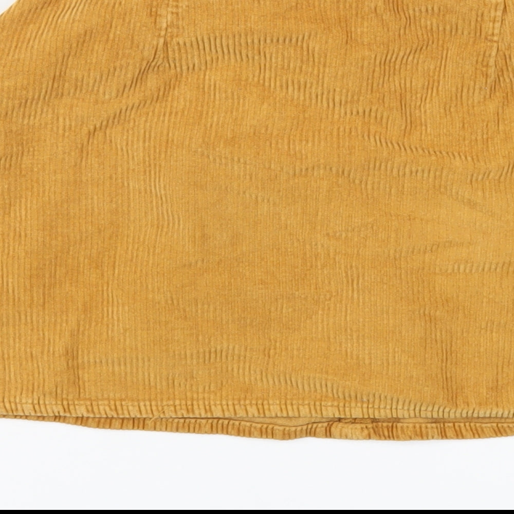 River Island Womens Beige Cotton A-Line Skirt Size 8 Zip