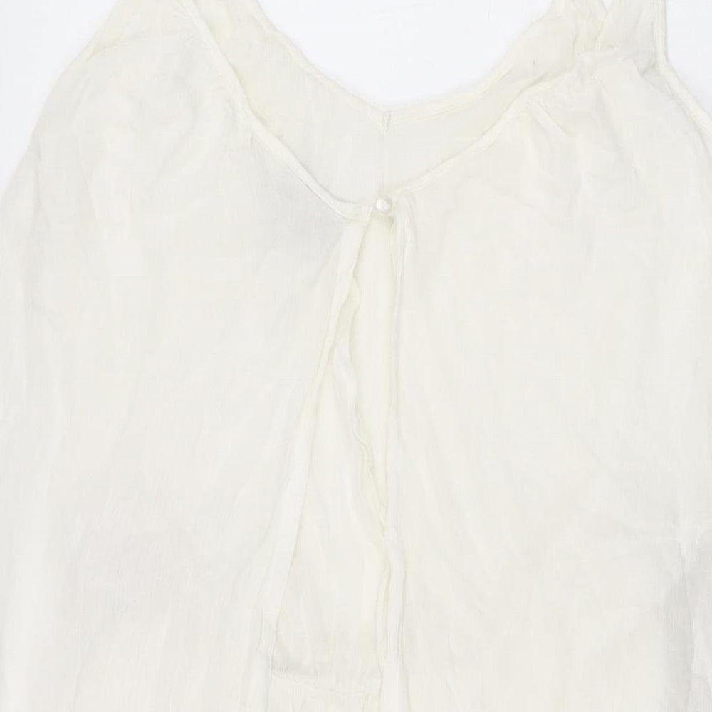 VILA Womens White Viscose Playsuit One-Piece Size S Pullover