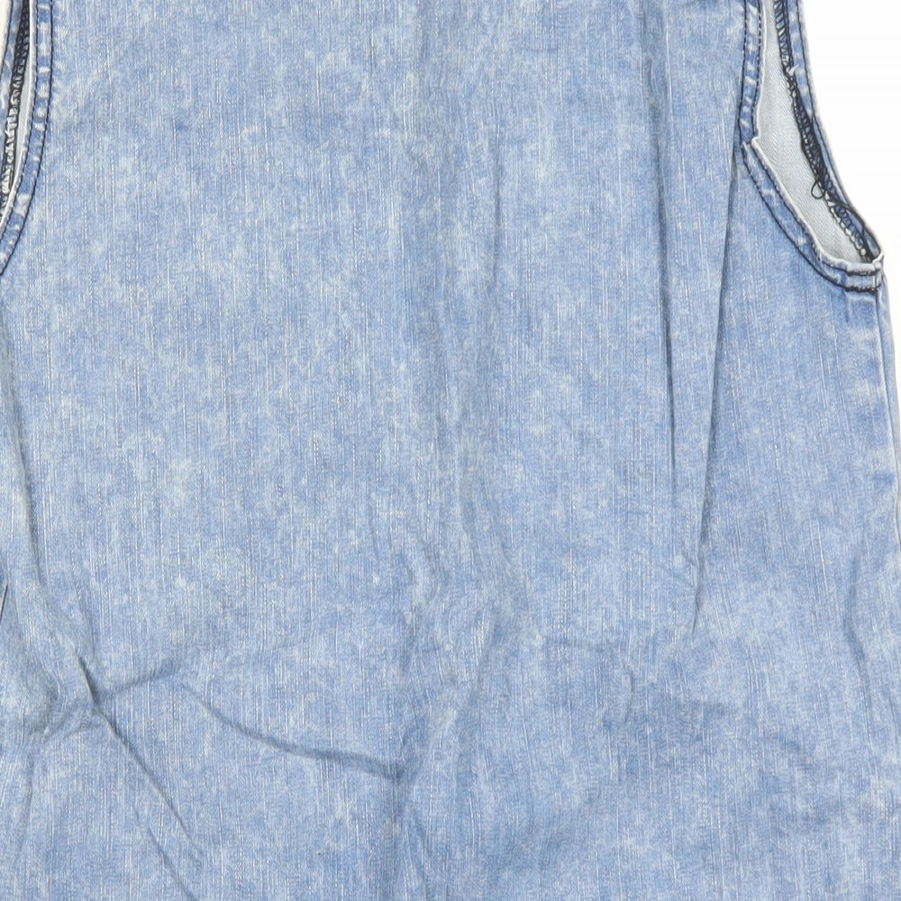Silence + Noise Womens Blue 100% Cotton Basic Blouse Size XS Collared