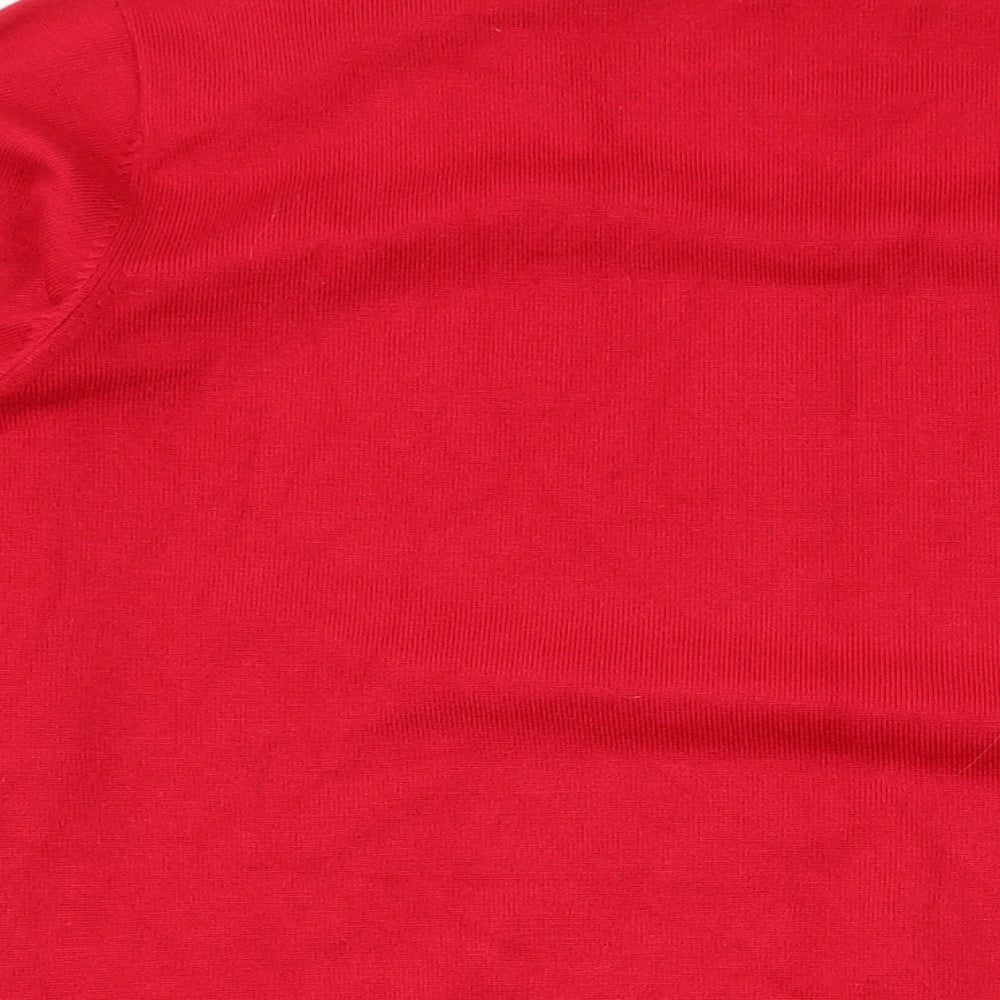Micha Womens Red Round Neck Viscose Pullover Jumper Size 2XL