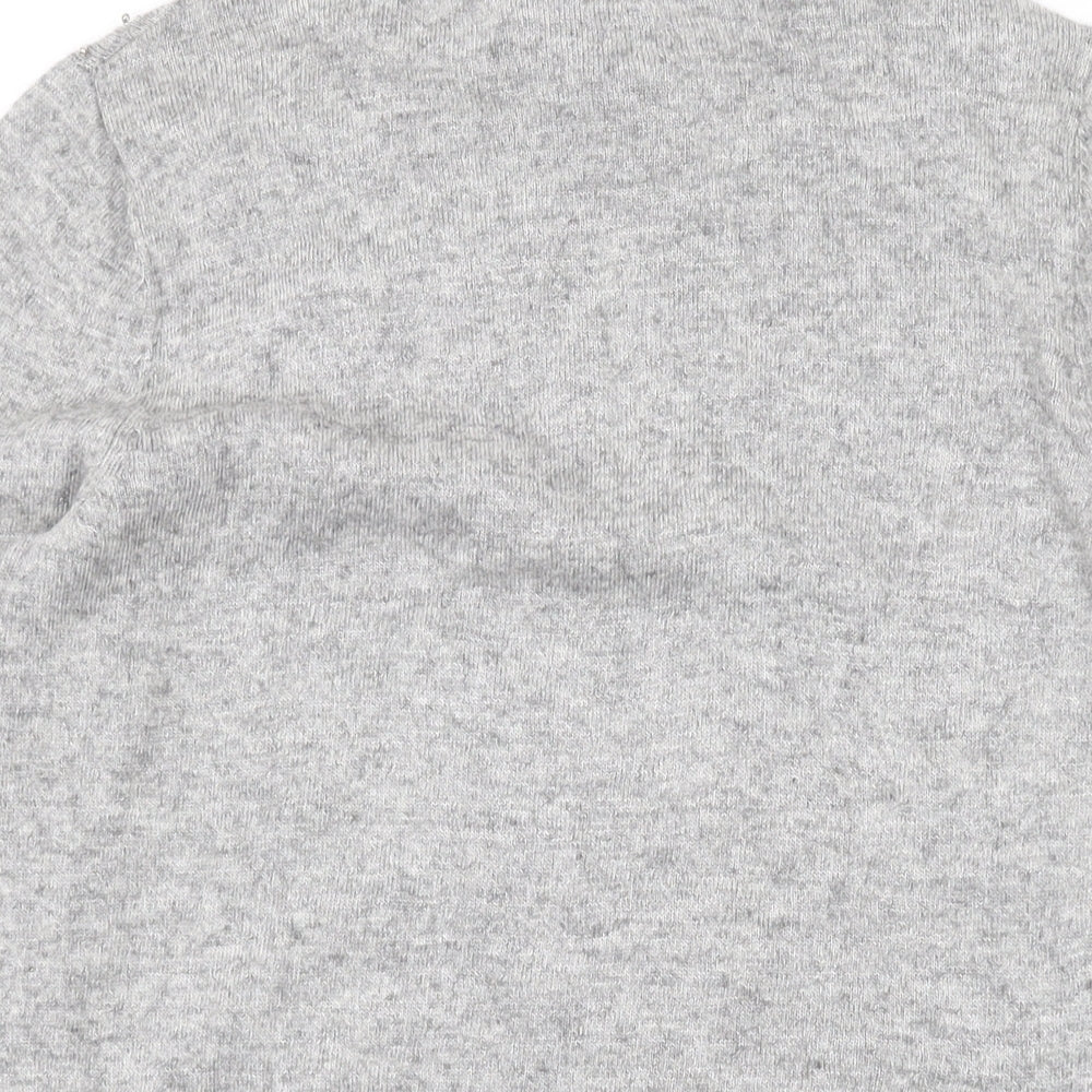 Wallis Womens Grey Mock Neck Geometric Acrylic Pullover Jumper Size S - Beaded