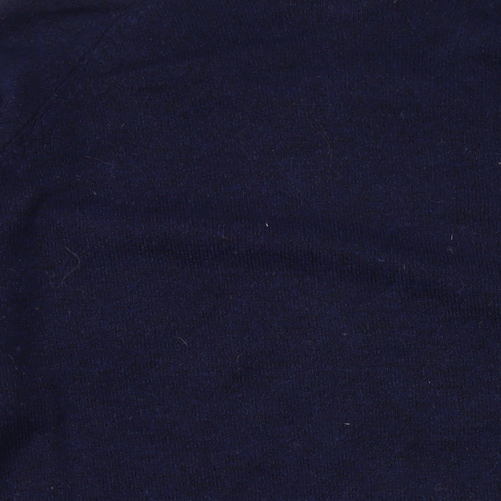 Monsoon Womens Blue Round Neck Geometric Acrylic Pullover Jumper Size M