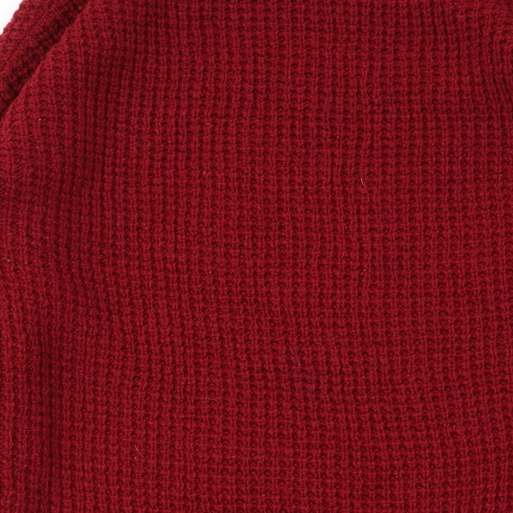 ASOS Womens Red Round Neck Acrylic Pullover Jumper Size 10