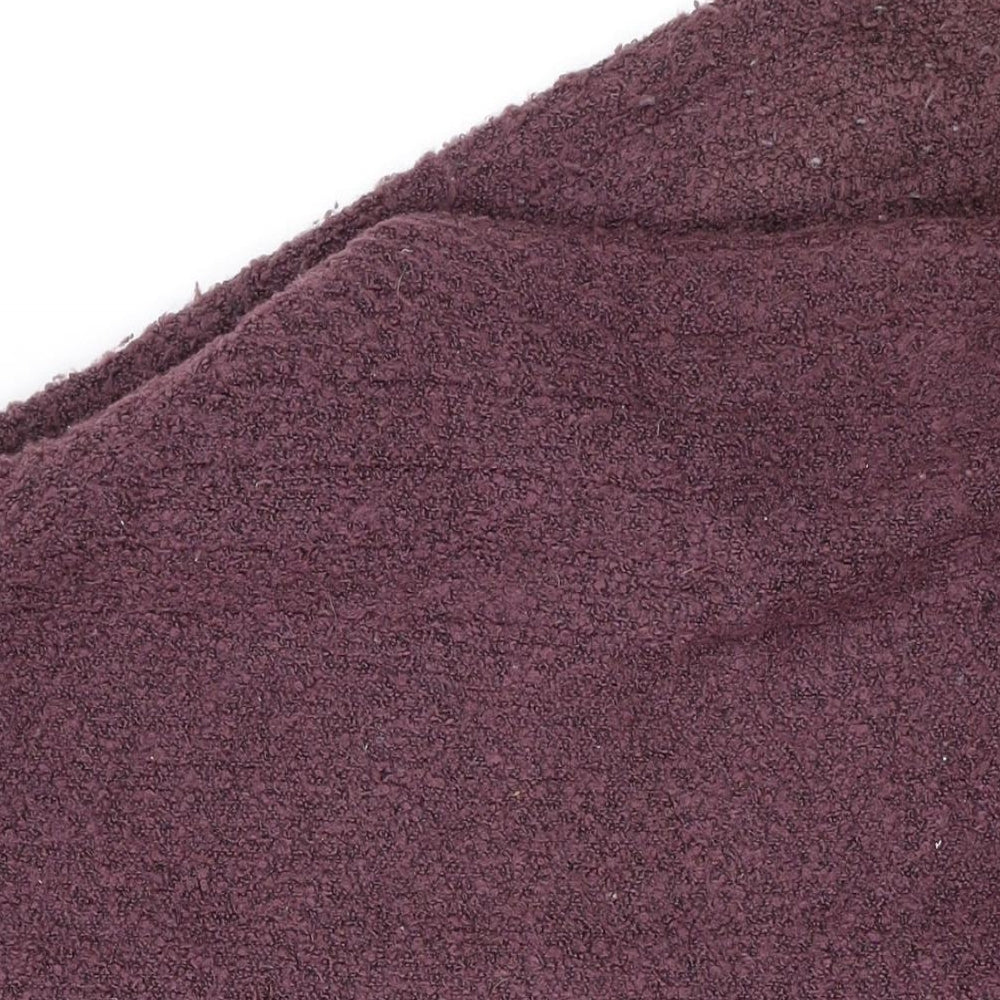 EWM Womens Purple Mock Neck Acrylic Full Zip Jumper Size M