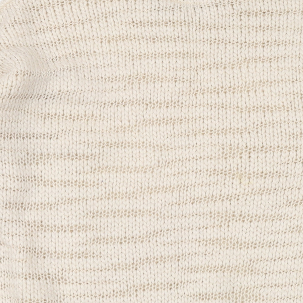 New Look Womens Beige Round Neck Acrylic Pullover Jumper Size 6