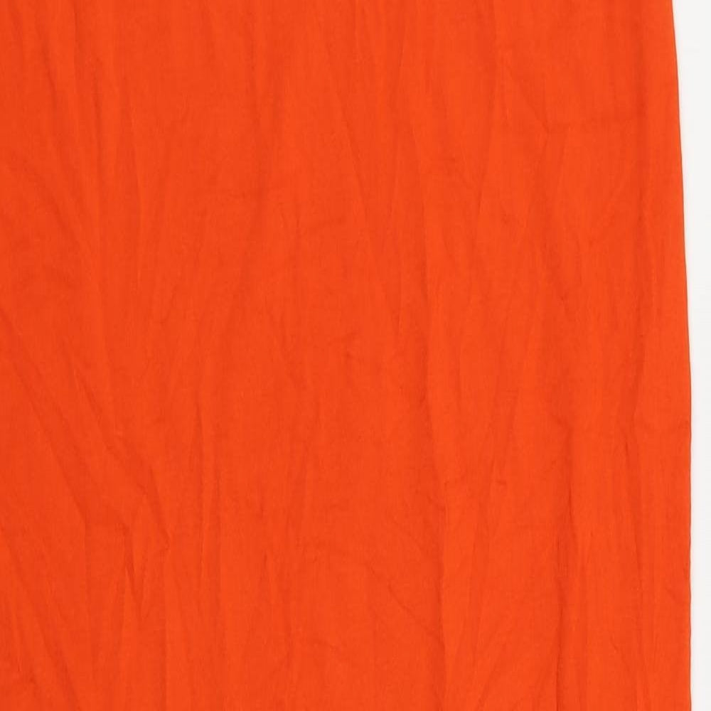 ASOS Womens Red Viscose Maxi Size 14 Square Neck Pullover - Backless