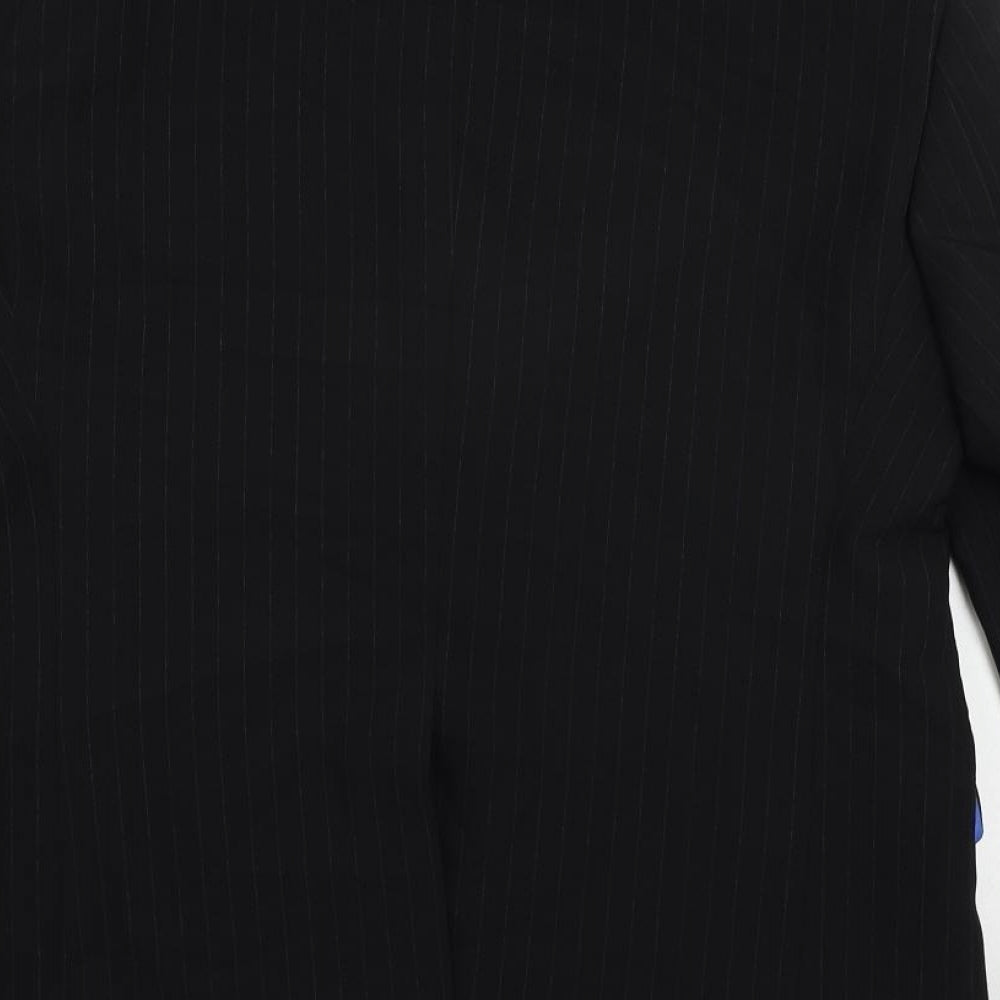 Vestiti Piu Mens Black Striped Polyester Jacket Suit Jacket Size 38 Regular
