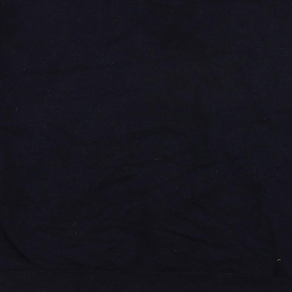 Marks & Spencer Mens Blue Collared Cotton Pullover Jumper Size L Long Sleeve