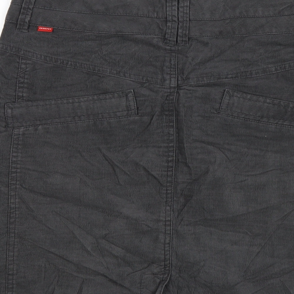 Jackpot Womens Grey Cotton A-Line Skirt Size 10 Zip