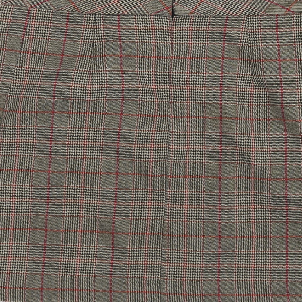 NEXT Womens Multicoloured Plaid Polyester A-Line Skirt Size 6 Zip