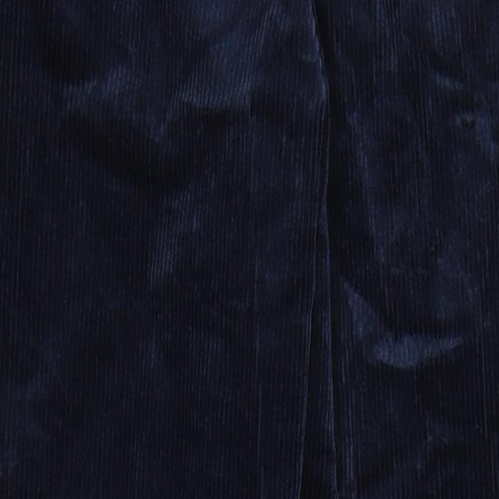 Marks & Spencer Mens Blue Cotton Trousers Size 30 in L33 in Regular Zip - Pockets