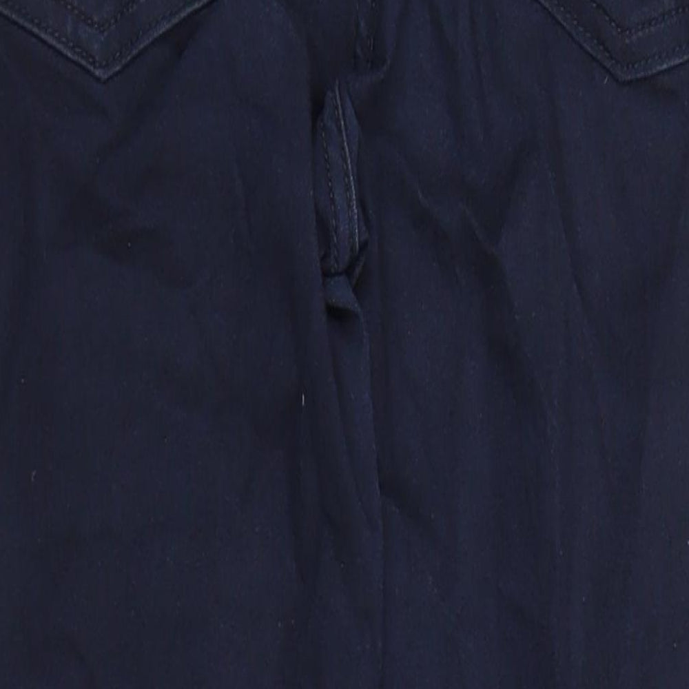 Marks & Spencer Womens Blue Cotton Skinny Jeans Size 10 L30 in Regular Zip - Pockets