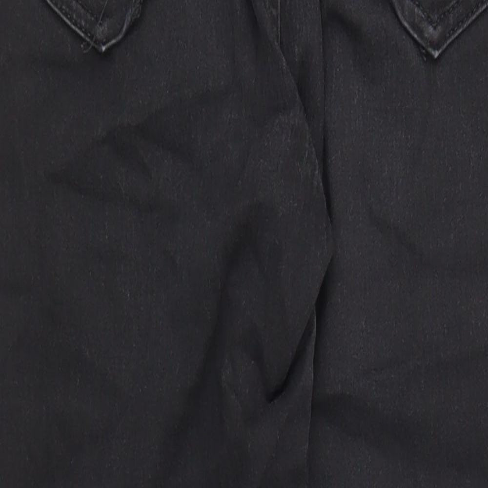 Marks & Spencer Womens Black Cotton Skinny Jeans Size 10 L27 in Regular Zip