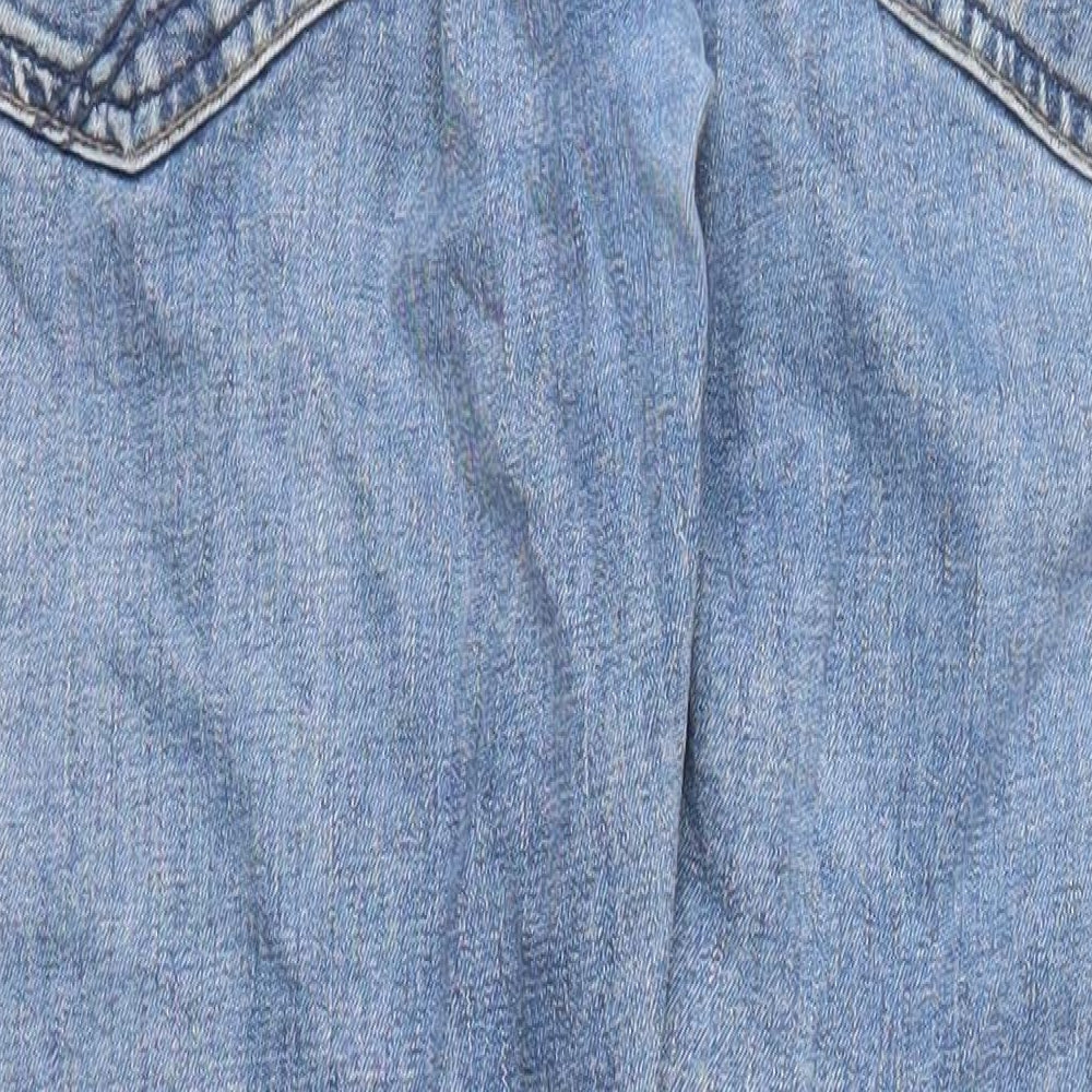 TOM TAILOR Mens Blue Cotton Straight Jeans Size 34 in L31 in Slim Zip - Pockets