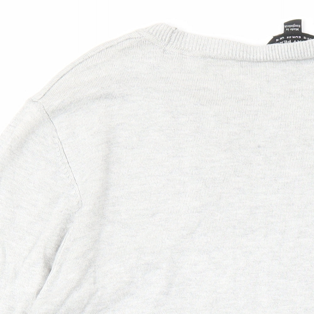 Dorothy Perkins Womens Grey Round Neck Viscose Pullover Jumper Size 16