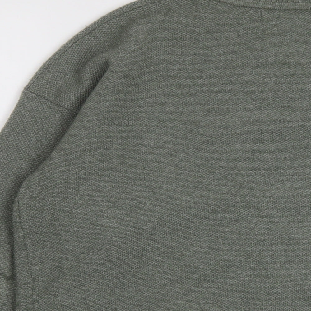 Marks & Spencer Womens Green Mock Neck Polyester Pullover Jumper Size S