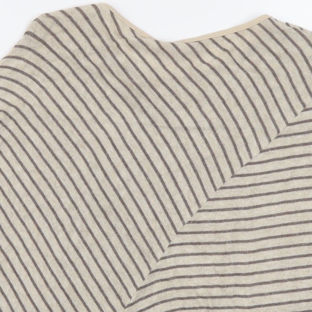 MOTH Womens Beige Round Neck Striped Viscose Pullover Jumper Size XS