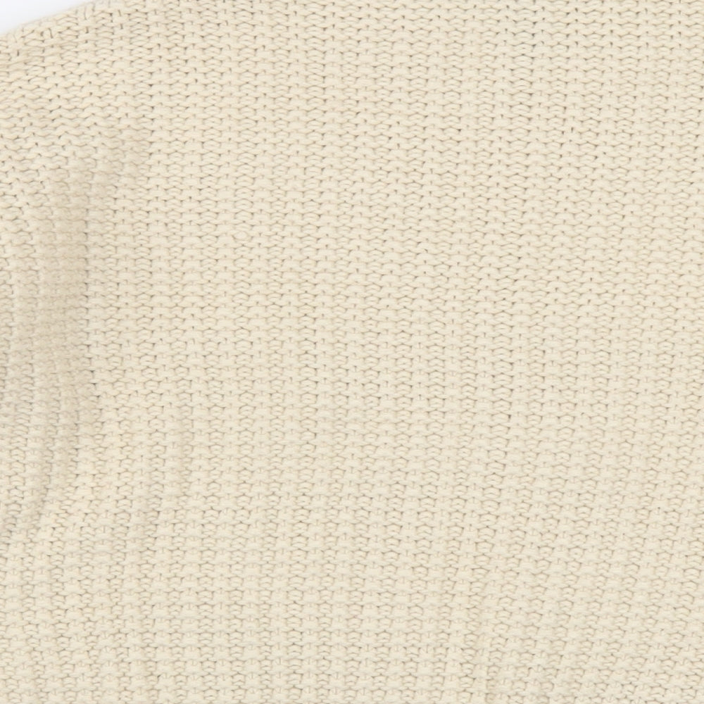 New Look Womens Beige Mock Neck Acrylic Pullover Jumper Size S